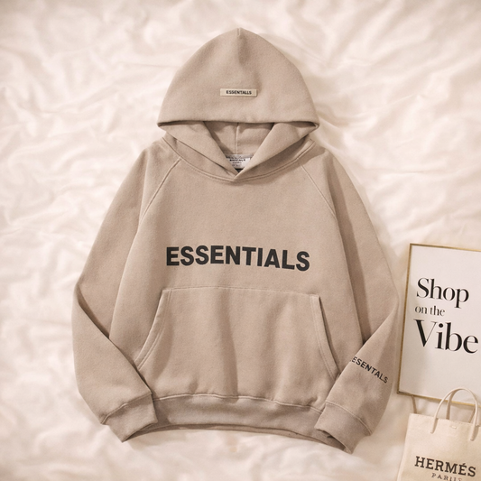 CREAM COLOR ESSENTIAL HOODIE
